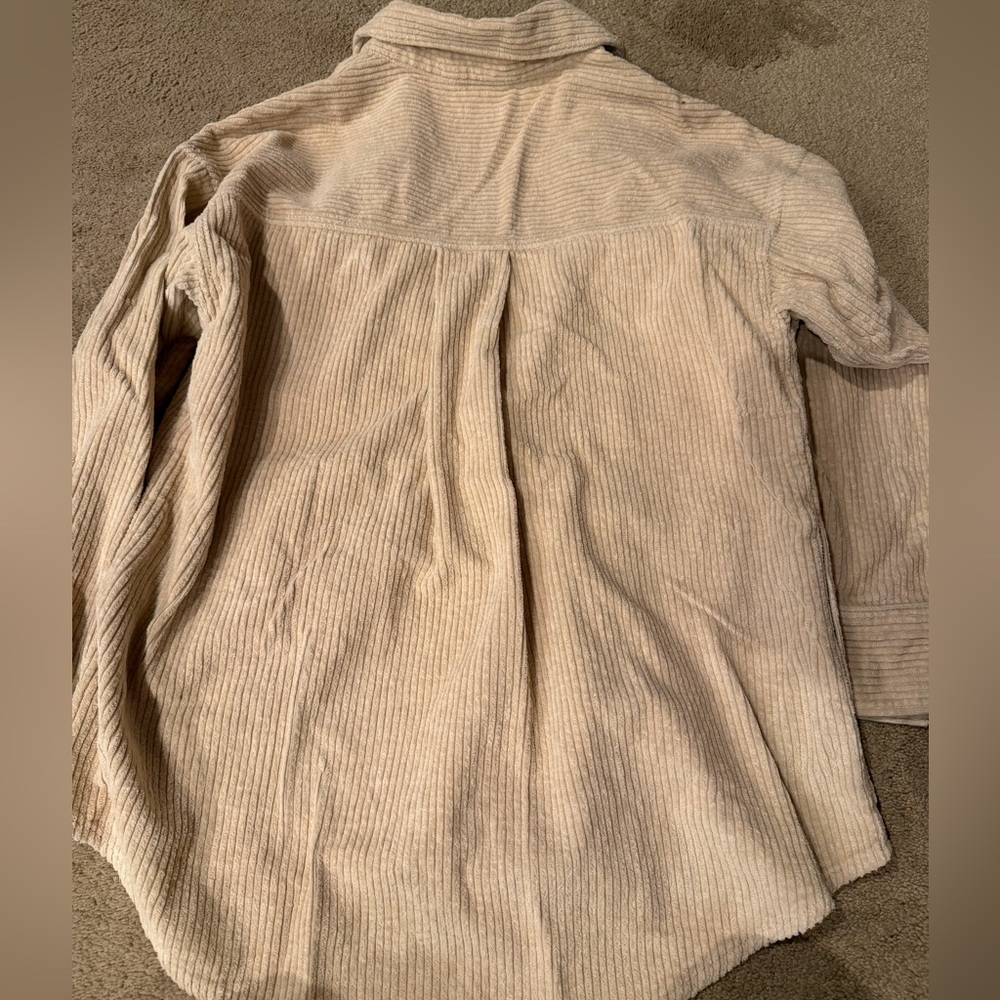 Faherty Cream Corduroy Button-Down Shacket Size Medium - Picture 4 of 4